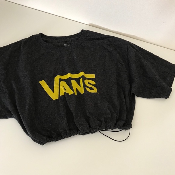 Vans Tops - Charcoal vans drawstring crop tee